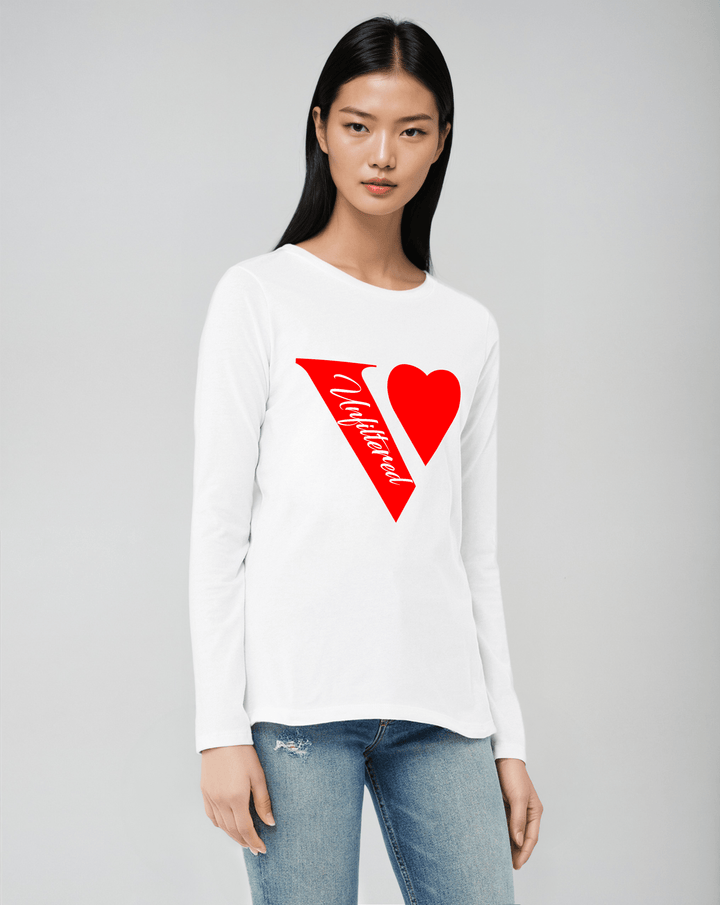 V unfiltered red - Allure Long Sleeve Tee - La Vie unfiltered