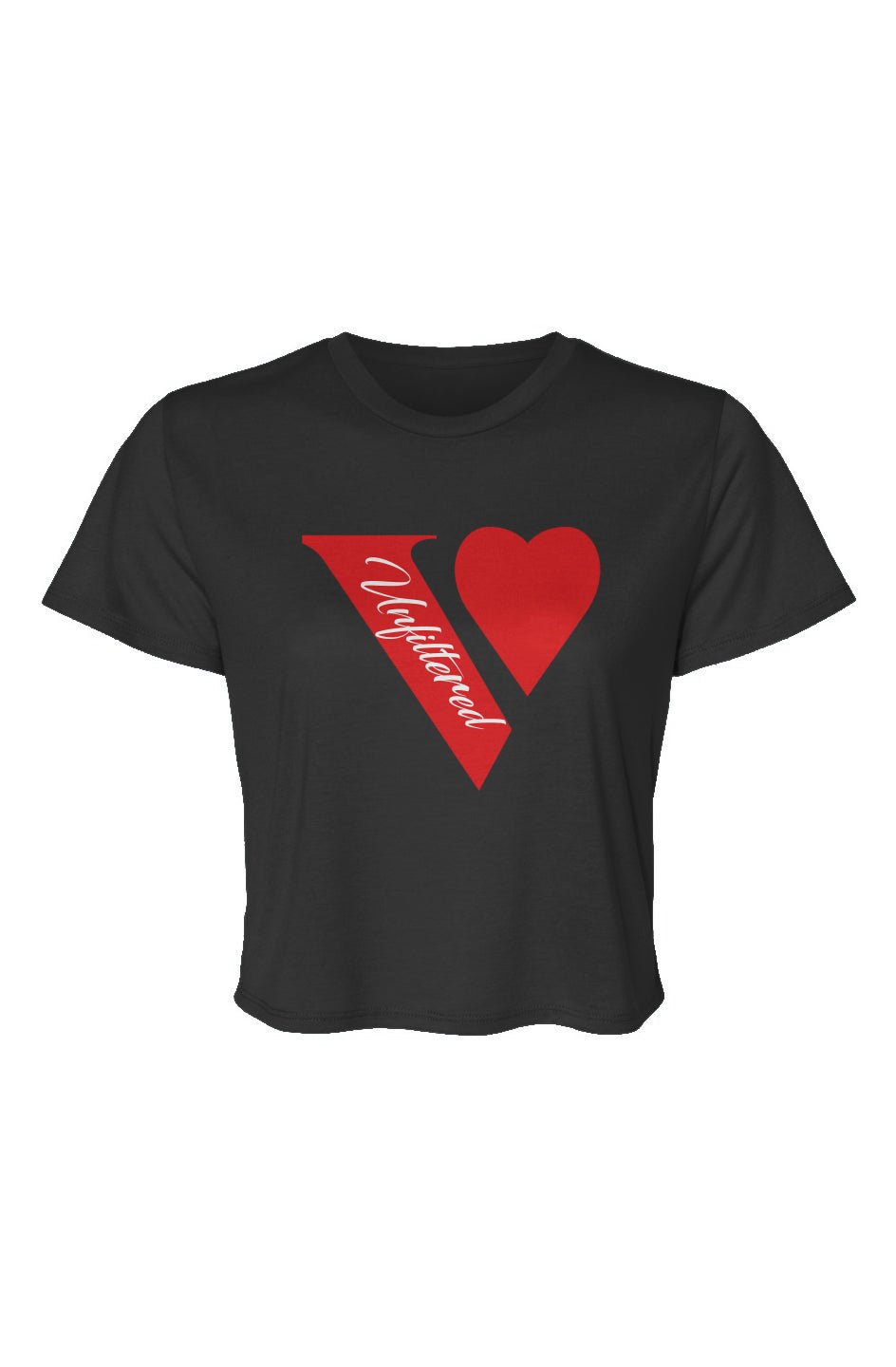 V unfiltered red - Relaxed Fit Cropped Tee - La Vie unfiltered