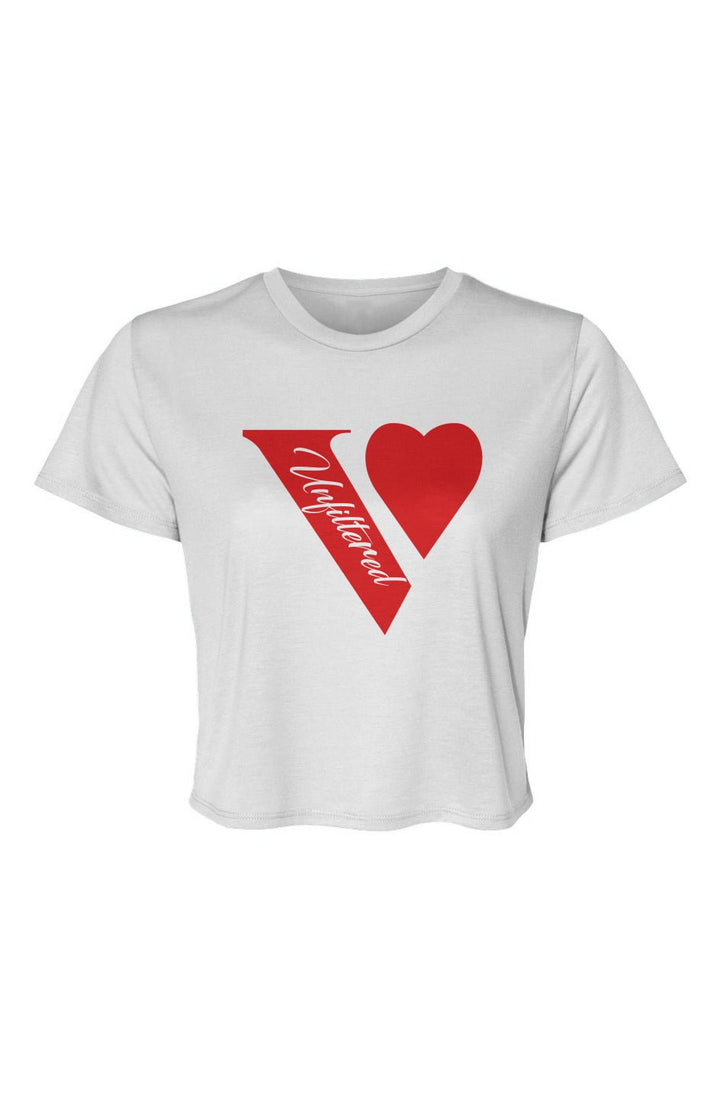 V unfiltered red - Relaxed Fit Cropped Tee - La Vie unfiltered