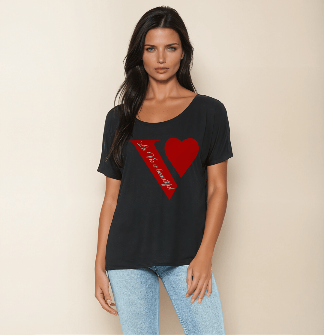 V unfiltered red - The Chic Drape Top - La Vie unfiltered