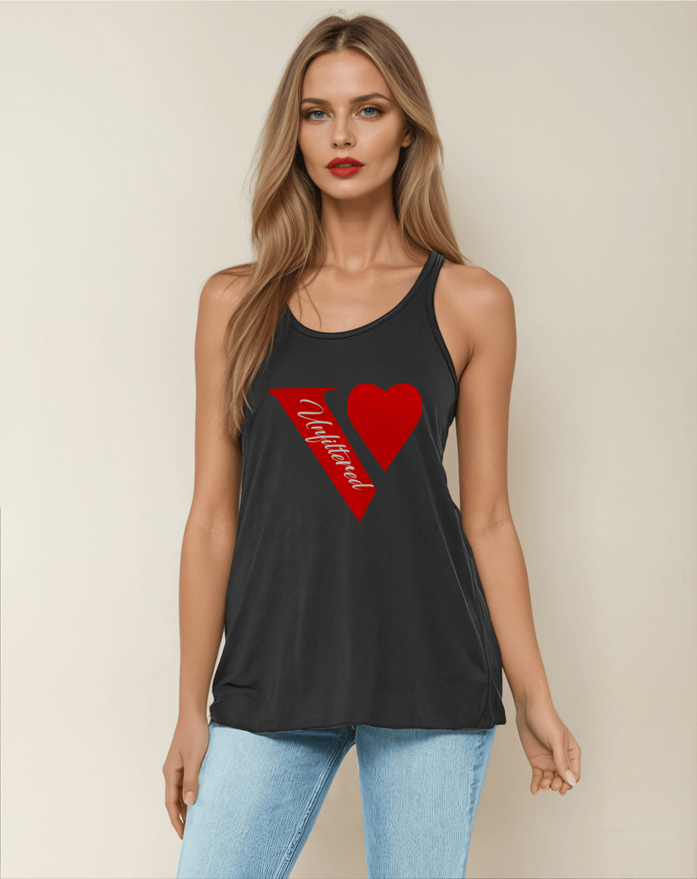 V unfiltered red - The Essentials Luxe Drape Tank - La Vie unfiltered