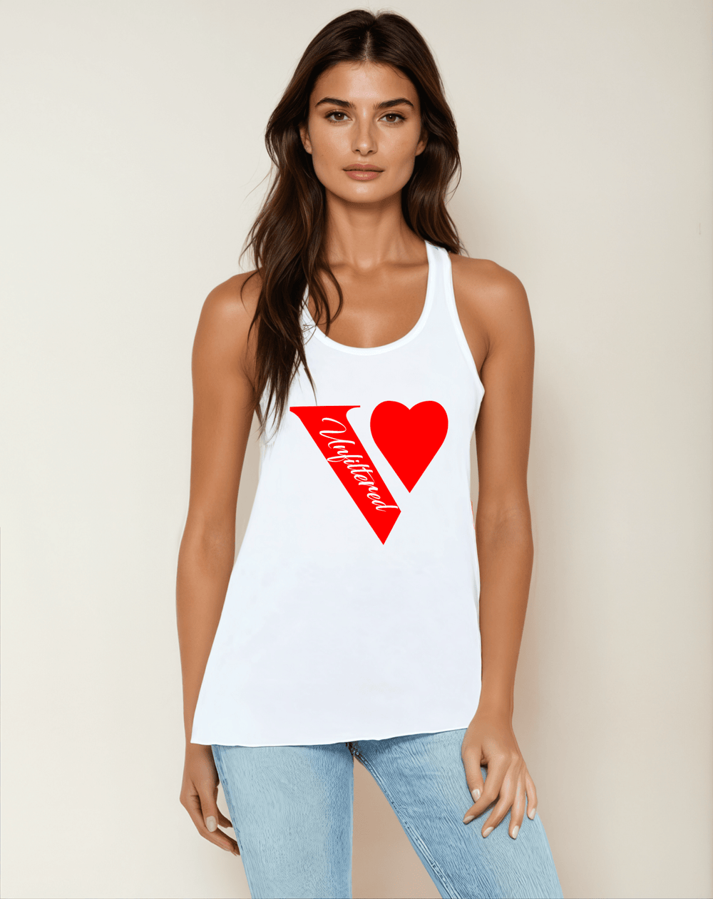 V unfiltered red - The Essentials Luxe Drape Tank - La Vie unfiltered